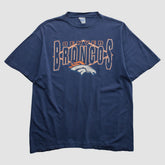 Denver Broncos Tultex 90s T-shirt Navy Vintage - Fanatics