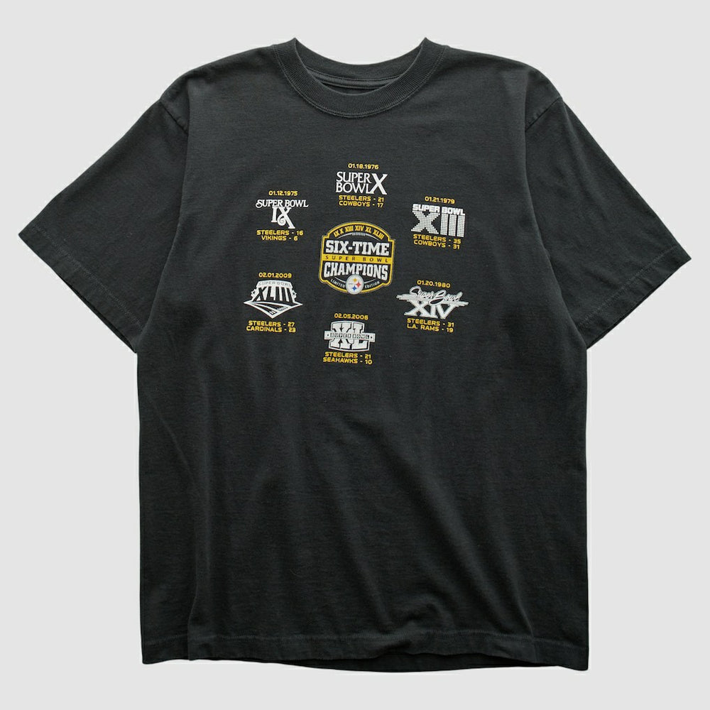 Pittsburgh Steelers Reebok 2009 T-shirt Black Vintage - Fanatics