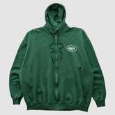 New York Jets NFL 2000s Hooded Full Zip Sweatshirt Green Vintage - Fanatics