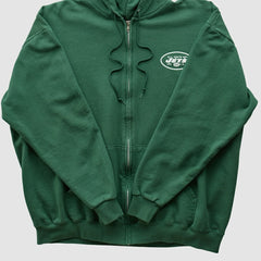 New York Jets NFL 2000s Hooded Full Zip Sweatshirt Green Vintage - Fanatics