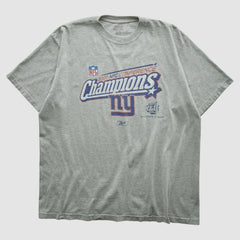 New York Giants Reebok 2007 T-shirt Heather Gray Vintage - Fanatics