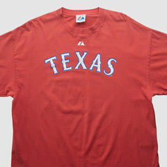 Texas Rangers Majestic 2000s T-shirt On Sale
