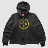 Pittsburgh Steelers NFL 2000s Hooded Full Zip Sweatshirt Black Vintage - Fanatics