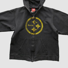 Pittsburgh Steelers NFL 2000s Hooded Full Zip Sweatshirt Black Vintage - Fanatics