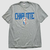 Vintage - Charlotte Hornets Trench 90s T-shirt - Heather Gray Vintage