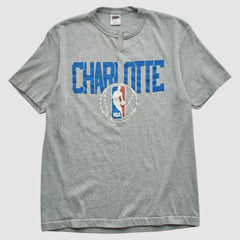Vintage - Charlotte Hornets Trench 90s T-shirt - Heather Gray Vintage