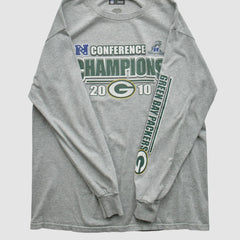 Green Bay Packers NFL 2010 Long Sleeve T-shirt Heather Gray Vintage - Fanatics