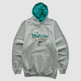 Miami Dolphins NFL 2000s Hooded Pullover Sweatshirt Heather Gray Vintage - Fanatics