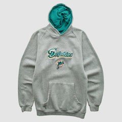 Miami Dolphins NFL 2000s Hooded Pullover Sweatshirt Heather Gray Vintage - Fanatics