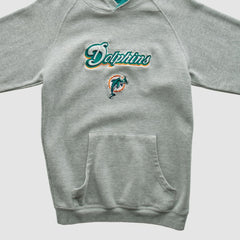 Miami Dolphins NFL 2000s Hooded Pullover Sweatshirt Heather Gray Vintage - Fanatics