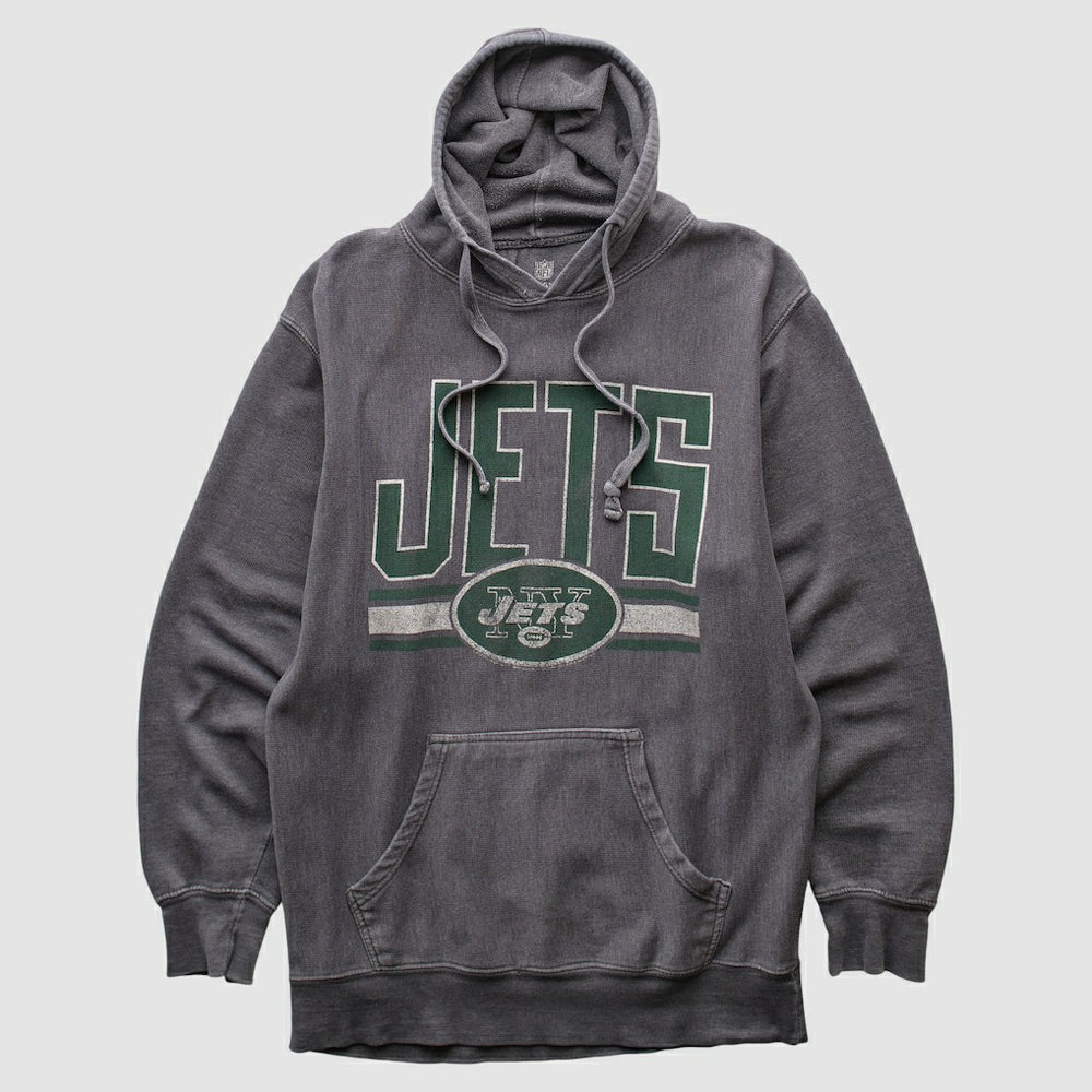 New York Jets NFL 2010s Hooded Pullover Sweatshirt Dark Heather Gray Vintage - Fanatics