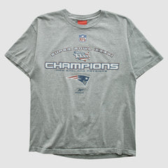 New England Patriots Reebok 2002 T-shirt Heather Gray Vintage - Fanatics