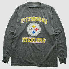 Pittsburgh Steelers 2000s Long Sleeve T-shirt Dark Heather Gray Vintage - Fanatics