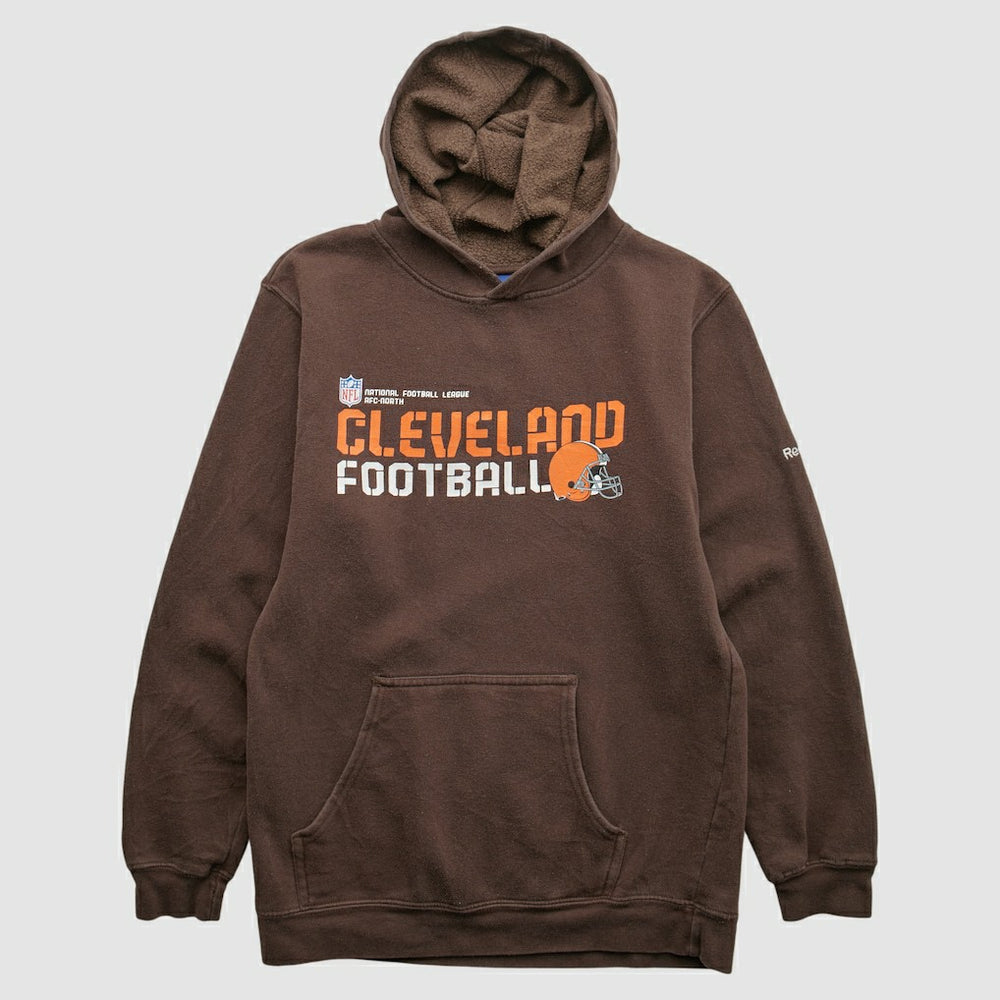 Cleveland Browns Reebok 2000s Hooded Pullover Sweatshirt Brown Vintage - Fanatics