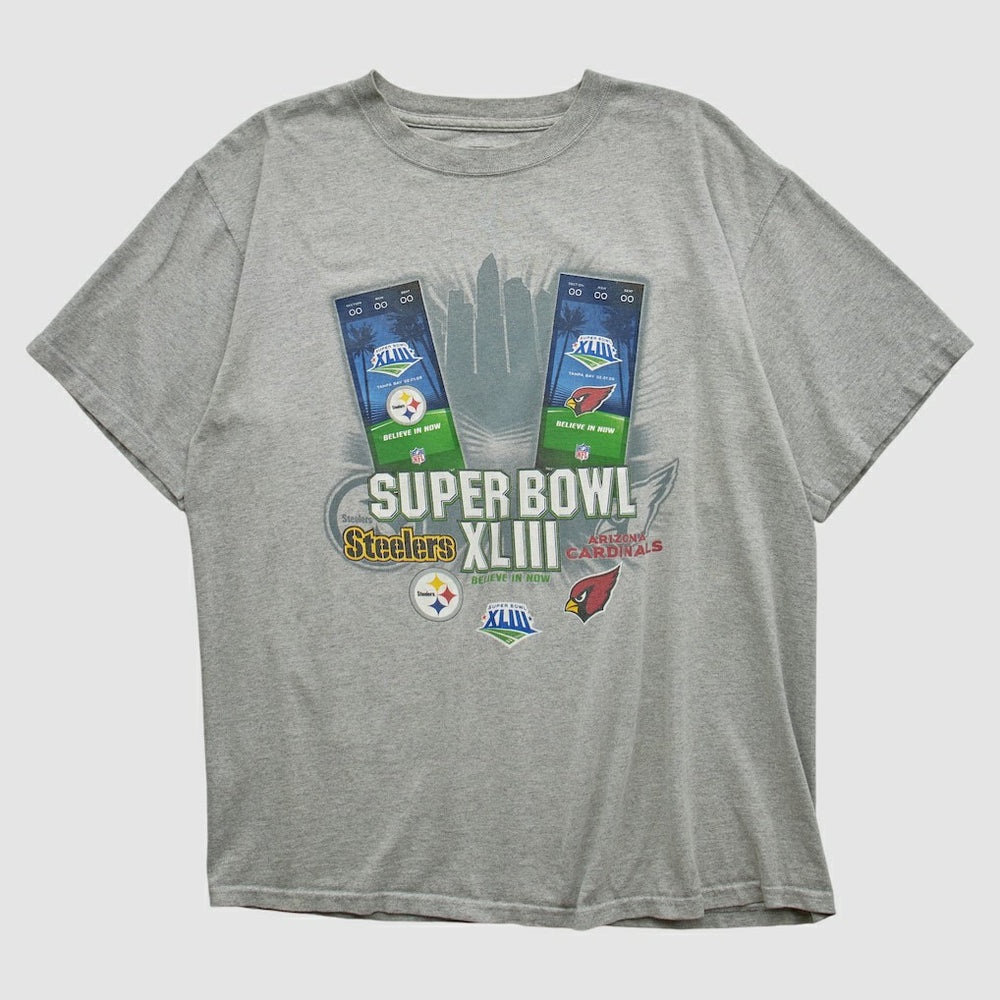 NFL Super Bowl XLIII NFL 2009 T-shirt Heather Gray Vintage - Fanatics