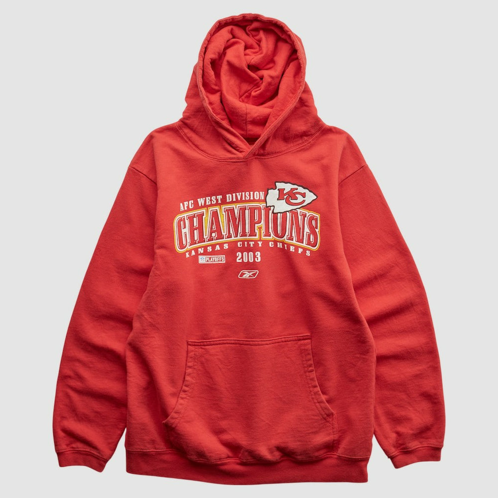 Kansas City Chiefs Reebok 2003 Hooded Pullover Sweatshirt Red Vintage - Fanatics