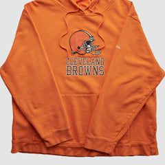 Cleveland Browns Reebok 2000s Hooded Pullover Sweatshirt Orange Vintage - Fanatics