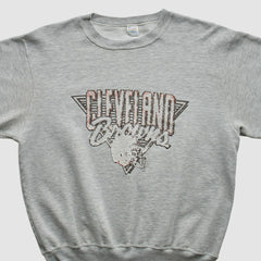 Cleveland Browns Champion 90s Pullover Sweatshirt Heather Gray Vintage - Fanatics