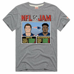 Drake Maye & TreVeyon Henderson New England Patriots Homage Unisex NFL Jam Tri-Blend T-Shirt Gray - NFL