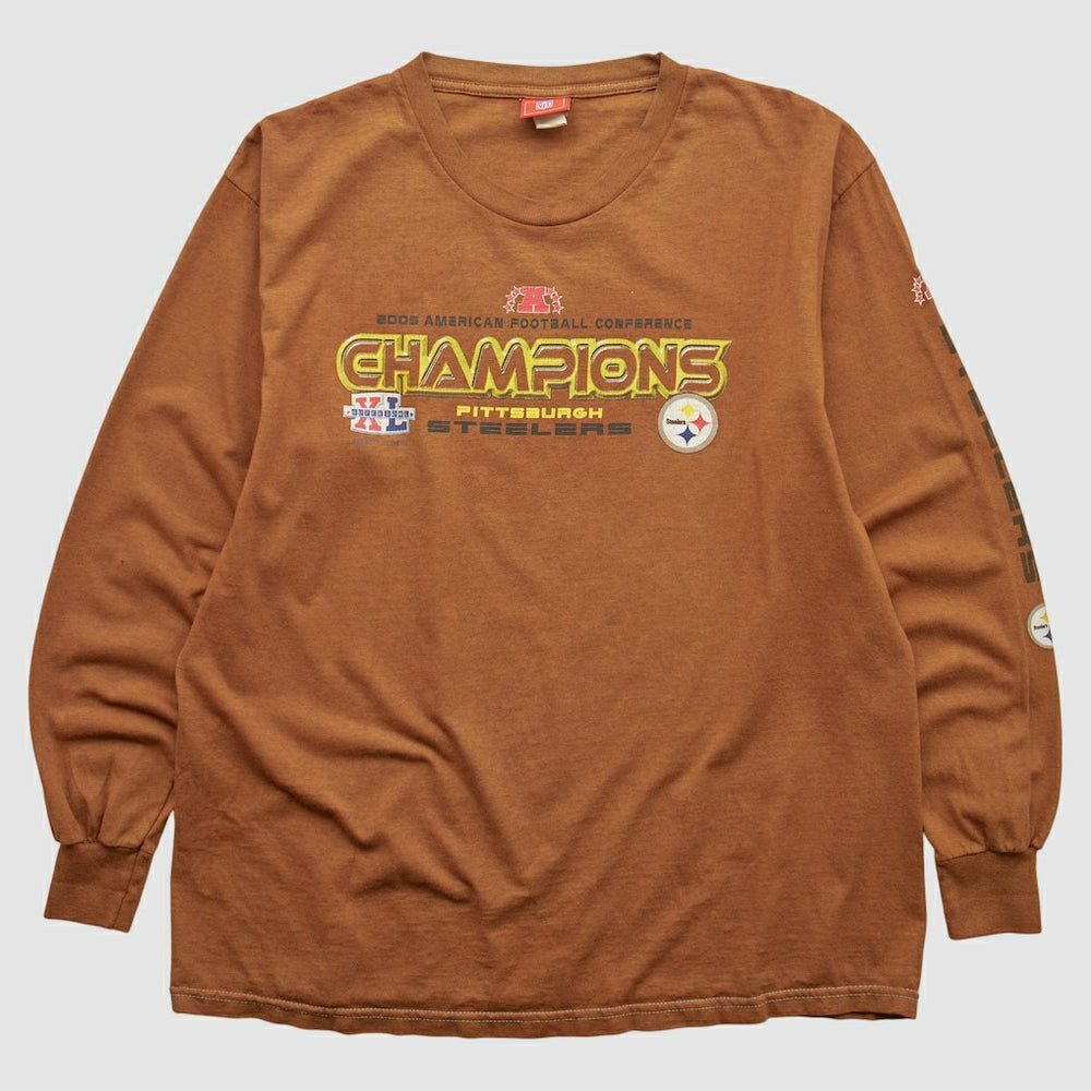Pittsburgh Steelers NFL 2006 Long Sleeve T-shirt Brown Vintage - Fanatics