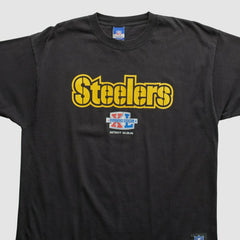 Pittsburgh Steelers Reebok 2000s T-shirt Black Vintage - Fanatics