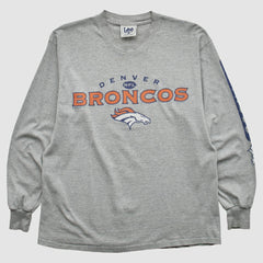 Denver Broncos Lee Apparel 2000s Long Sleeve T-shirt Heather Gray Vintage - Fanatics