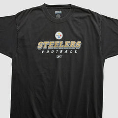 Pittsburgh Steelers Reebok 2000s T-shirt Black Vintage - Fanatics