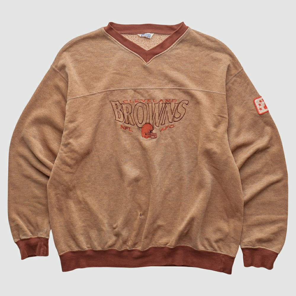 Cleveland Browns CRABLE SPORTSWEAR 90s Pullover Sweatshirt Tan Vintage - Fanatics