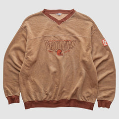 Cleveland Browns CRABLE SPORTSWEAR 90s Pullover Sweatshirt Tan Vintage - Fanatics