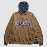 Indianapolis Colts NFL 2000s Hooded Pullover Sweatshirt Tan Vintage - Fanatics