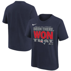 New England Patriots Youth 2025 AFC East Division Champions Locker Room Trophy Collection T-Shirt Navy - Nike