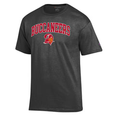 Tampa Bay Buccaneers Champion Arch Over Logo T-Shirt Heather Charcoal - NFL