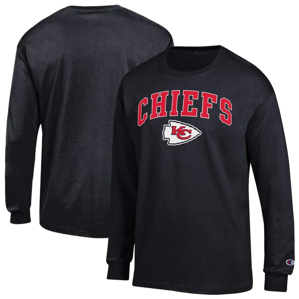 Kansas City Chiefs Champion Arch Over Logo Long Sleeve T-Shirt Black - NFL