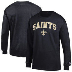 New Orleans Saints Champion Arch Over Logo Long Sleeve T-Shirt Black - NFL