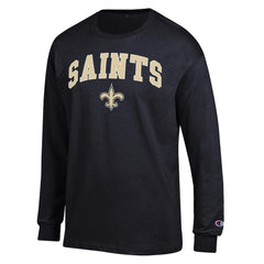 New Orleans Saints Champion Arch Over Logo Long Sleeve T-Shirt Black - NFL