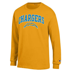 Los Angeles Chargers Champion Arch Over Logo Long Sleeve T-Shirt Gold - NFL