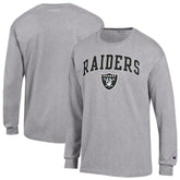 Las Vegas Raiders Champion Arch Over Logo Long Sleeve T-Shirt Gray - NFL