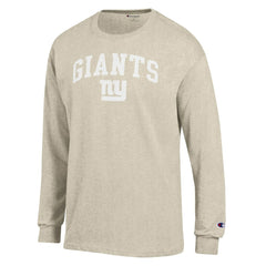 New York Giants Champion White Ink Jersey Long Sleeve T-Shirt Oatmeal - NFL