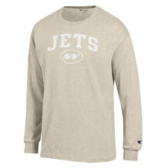 New York Jets Champion White Ink Jersey Long Sleeve T-Shirt Oatmeal - NFL