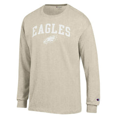 Philadelphia Eagles Champion White Ink Jersey Long Sleeve T-Shirt Oatmeal - NFL