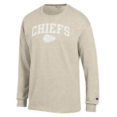 Kansas City Chiefs Champion White Ink Jersey Long Sleeve T-Shirt Oatmeal - NFL