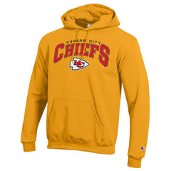 Kansas City Chiefs Champion Powerblend Arch over Logo Hoodie Gold - NFL