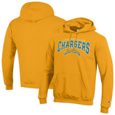 Los Angeles Chargers Champion Powerblend Arch over Logo Hoodie Gold - NFL
