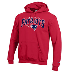 New England Patriots Champion Powerblend Arch over Logo Hoodie Red - NFL