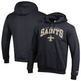 New Orleans Saints Champion Powerblend Arch over Logo Hoodie Black - NFL