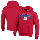 New York Giants Champion Powerblend Arch over Logo Hoodie Red - NFL