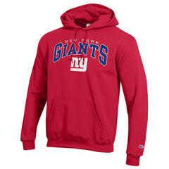 New York Giants Champion Powerblend Arch over Logo Hoodie Red - NFL