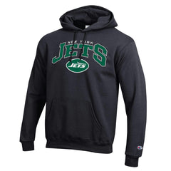 New York Jets Champion Powerblend Arch over Logo Hoodie Black - NFL