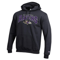 Baltimore Ravens Champion Powerblend Arch over Logo Hoodie Black - NFL