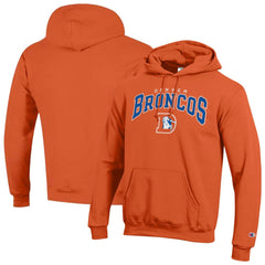 Denver Broncos Champion Powerblend Arch over Logo Hoodie Orange - NFL